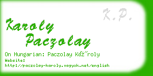 karoly paczolay business card